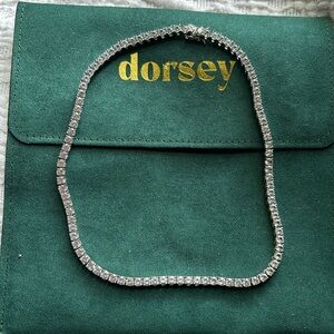 Dorsey Kate Rivière round cut lab grown white sapphire necklace